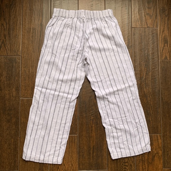 Cropped Linen Bluespice Black White Stripes 23.5” - Picture 4 of 5